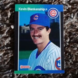 This is a 1989 Donruss baseball card of Kevin Blankenship, a pitcher